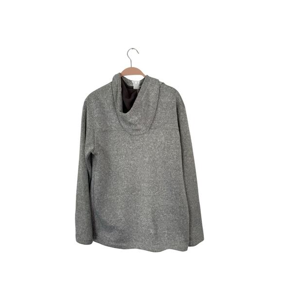 BKE Men’s large White Gray Textured 1/4 Zip Fleece Lined Hooded Sweater - Picture 2 of 3